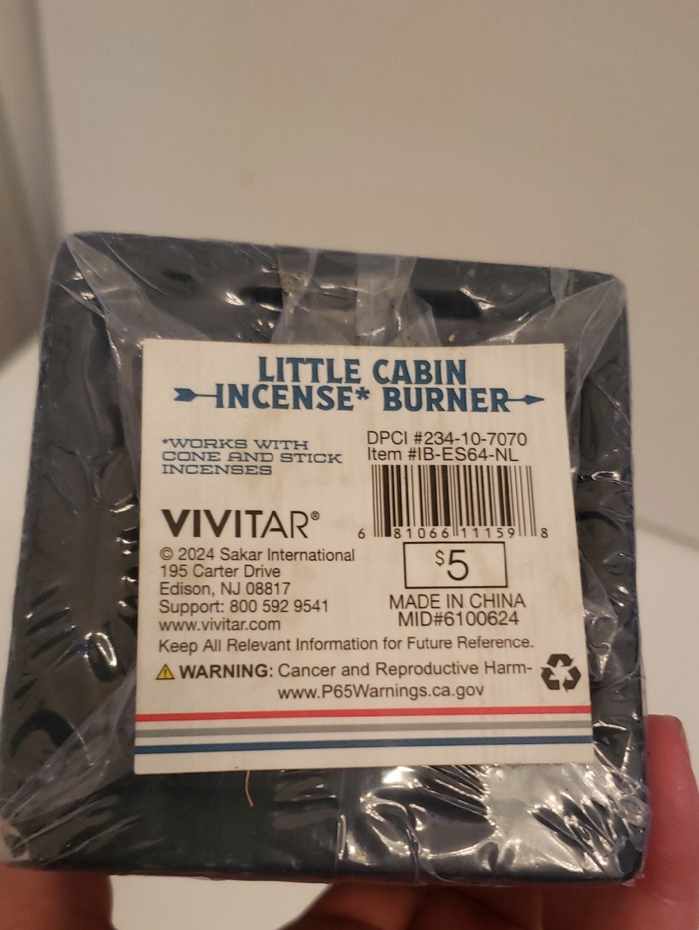 Vivitar Little Cabin Incense Burner Porcelain New